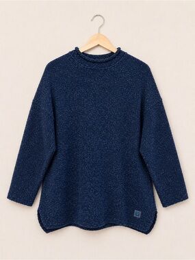 Vintage IrelandsEye Wool Silk Blend Sweater Medium Blue Made in Ireland Size M